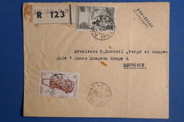 I 9 AOF   BELLE LETTRE RECOM. 1950 ABIDJAN POUR BORDEAUX FRANCE +AEROPHILATELIE+++AFFRANCH. INTERESSANT - Cartas & Documentos