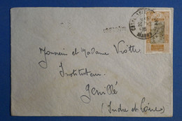 I 9 AOF BELLE LETTRE RARE  1935  PETIT VILLAGE CONAKRY  POUR GENILLé FRANCE +PAR PAQUEBOT +++AFFRANCH. INTERESSANT - Lettres & Documents