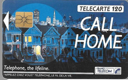 CARTE-PUBLIC-1989-120U-F121A-SO2-CALL HOME NUIT V° En Biais-V°Pe2966-UTILISE -TBE- - 1989