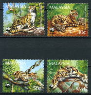 Malaysia 1995 MiNr. 557 - 560 WWF ANIMALS Big Cats Clouded Leopard 4v MNH** 5.50 € - Malesia (1964-...)