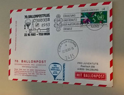 United Nations, Wien, Vienna, 1983, Baloon Post, 70th Ballon Flight, Special Card - Ohne Zuordnung