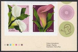 Qc. CALLA Flowers = Pair Of Booklet Stamps - With Colour ID Marks MNH Canada 2022 - Nuevos