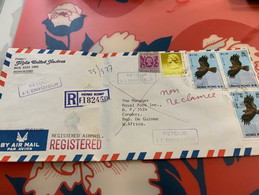 Hong Kong Stamp Postally Used Cover Return From Guinea - Postwaardestukken