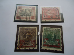 BELGIUM  4 USED STAMPS OLYMPIC GAMES 1920  OVERBRINT  WITH POSTMARKS - Sommer 1920: Antwerpen