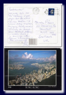 1994 UK Brit. Colonies Hong Kong Aerial View Postcard Posted To Scotland - Brieven En Documenten