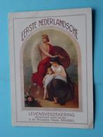 EERSTE NEDERLANDSCHE VERZEKERING ( Stempel R. CLAES Van Dijckstraat 7 - KONTICH ) Kaartje +/- 9 X 12,5 Cm. ! - Advertising