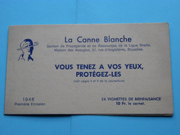 La CANNE BLANCHE ( Encore 16 Vignettes ) 1946 Première Emission / Ligue Braille BRUXELLES ( Voir / Zie SCANS ) ! - Otros & Sin Clasificación