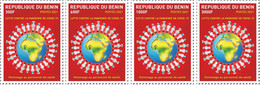 BENIN, 2021, MNH, COVID, JOINT ISSUE, 4v, SCARCE, OFFICIAL ISSUE - Altri