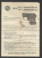 NOTICE GASPITOLE MOD. 6 / PISTOLET ARME  D570 - Other & Unclassified