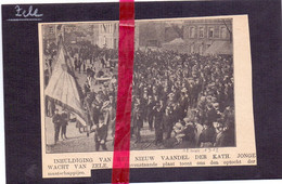 Zele - Nieuw Vaandel Katholieke Jonge Wacht - Orig. Knipsel Coupure Tijdschrift Magazine - 1912 - Non Classificati