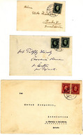 Slovakia 3 CVRs With Michel #39 And #40, Single And Double Frankings - Briefe U. Dokumente