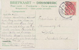 NIEDERLANDE 1908 5 C Königin Wilhelmina EF Auf Kab.-AK (Nijmegen, Water Meerwijk) Mit K2 „NIJMEGEN / STATION“ Nach GOTHA - Cartas & Documentos
