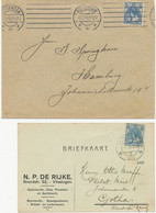 NIEDERLANDE 1910, Königin Wilhelmina 12 ½ C DUNKELBLAU Portogerechte EF Mit Frühe Maschinenstempel Von „ROTTERDAM“ Nach - Covers & Documents