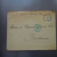 LETTRE AVEC TIMBRE COLN POUR BORDEAUX CACHET PARIS ETRANGER 1885 - 1876-1898 Sage (Type II)