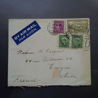 LETTRE CANADA PAR AVION POUR TROYES - Lettres & Documents