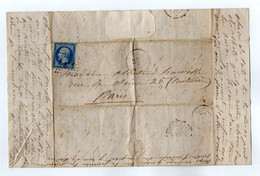TB 3146 - 1859 - LAC - Lettre De PORT - LOUIS ( Morbihan ) Pour Mme HORVILLE ( Couturière ) à PARIS - 1849-1876: Periodo Classico