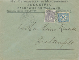 NIEDERLANDE 1921, 20 C Ziffer Und 10 C Königin Wilhelmina Seltene Portogerechte MiF Auf Kab.-Brief (2. Gewichtsstufe) - Brieven En Documenten