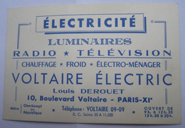 VOLTAIRE ELECTRIC 10 Bd Voltaire 75011 Paris - Electricité Luminaires Radio Télévision Chauffage - Louis Derouet - Elettricità & Gas