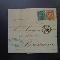 LETTRE MILANO POUR BORDEAUX 1885 - Poststempel