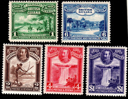 British Guiana 1931 Centenary Mult Script CA Perf 12½ Set Of 5 Lightly Mounted Mint - British Guiana (...-1966)