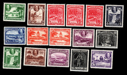 British Guiana 1934-51 Pictorials Mult Script CA Perf 12½ Set Of 13 + Perf Varieties Lightly Mounted Mint - British Guiana (...-1966)