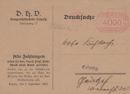 Deutschnationaler Handlungsgehilfen-Verband Leipzig 1923 - Ortskarte - Schlüsselzahlen Krankenkassen - Infla 4000 Mark - Covers & Documents