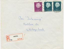 NIEDERLANDE 1968 Königin Juliane 12 C (2) U 75 C Leicht überfrankierte Sehr Selt. MiF (Porto Betrug 95 C) Auf Kab.-R-Bf - Cartas & Documentos