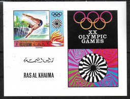 RAS AL KHAIMA  BF Luxe  * * NON DENTELE   Jo 1972 Natation Plongeon - High Diving