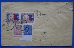 C CHINA BELLE LETTRE 1943 AIR MAIL SHANGAI POUR FRANCE THIONVILLE+ PAIRE DE T.P + AFFRANCHISSEMENT PLAISANT - 1943-45 Shanghái & Nankín