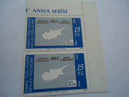 CYPRUS TURKEY MNH SET STAMPS PAIR MAPS - Other & Unclassified