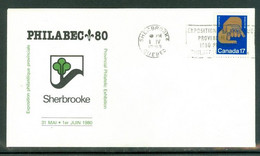 PHILA-SHERBROOKE, Expo; PHILABEC 80; Timbre Scott # 856 Stamp; Enveloppe Souvenir Envelope (7376) - Brieven En Documenten