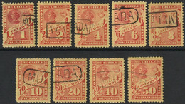 Chile 1895 Sc J19-27 Chili Yt Taxe 10-8 Postage Due Partial Set Used - Chile