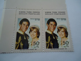CYPRUS TURKEY MNH  STAMPS  PAIR    WEDDING  DIANA - Other & Unclassified