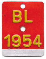 Velonummer Basel-Land BL 54 - Plaques D'immatriculation