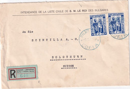 BULGARIE 1937 LETTRE RECOMMANDEE DE SOFIA AVEC CACHET ARRIVEE SOLOTHURN - Cartas