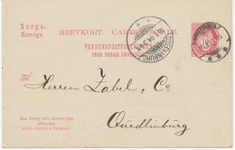 NORWEGEN 1904, 10 Ö Posthorn Seltene Kab.-Auslands-GA-Postkarte Mit K2 „CHRISTIANIA“ Nach „QUEDLINBURG“ - Covers & Documents