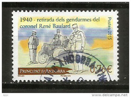 ANDORRE. Moto Side-car De La Gendarmerie En 1940, Un Timbre-poste Oblitéré, 1 ère Qualité, Cachet Rond - Used Stamps