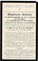 HERGENRATH (D) / ANTWERPEN / BERCHEM - Magdalena SCHMITZ - Echtg. Joseph DOMS  °1853  +1914 - Images Religieuses