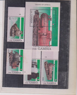 GAMBIE- TRAINS- LOT TP N° 833/6-+ BLOC N°75-XX-MNH- 1989 - Gambie (1965-...)