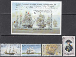 2005 British Virgin Islands Trafalgar Nelson Ships Navy Complete Set Of 4+souvenir Sheet MNH - Iles Vièrges Britanniques