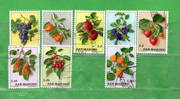 SAN MARINO ° 1973 - FRUTTA . Unif. 882 à 891. Senza Il 889-891  . Usati - Used Stamps