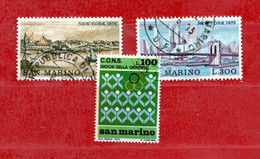 SAN MARINO ° 1973 -  . Unif. 876-877-880  . Usati - Oblitérés