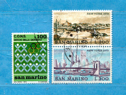 SAN MARINO ° 1973 -  . Unif. 876-877-880  . Usati - Used Stamps