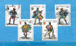 SAN MARINO ° 1973 - BALESTRIERI. Unif. 897 à 901.  5 Val.  . Usati - Used Stamps
