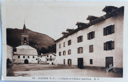 C. P. A. : 64 : ALDUDES : L'Eglise Et L' Hôtel Baillea - Aldudes