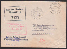 Strausberg R3-ZKD-Stempel Rat Des Kreises In Schwarz Statt Violett 9.1.62, Kreislandwirtschaftsschule - Service