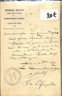 Lettre Commandement Général De L'Armée Des Vosges - Dôle - 1870 - Superbe Voir Texte Scans - Historical Documents