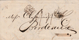 1854 - Lettre De Londres Pour Bordeaux ( Cachet Arrivée Par Calais Et Cachet  "Croix De Malte" - Storia Postale