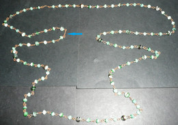 Rare Ancien Collier Sautoir En Perles De Verre Vertes, Murano ? - Collane/Catenine