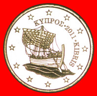 * GREECE (2008-2021): CYPRUS ★ 50 CENT 2011! SHIP NORDIC GOLD UNC MINT LUSTRE! UNCOMMON YEAR! ★LOW START★ NO RESERVE! - Cyprus